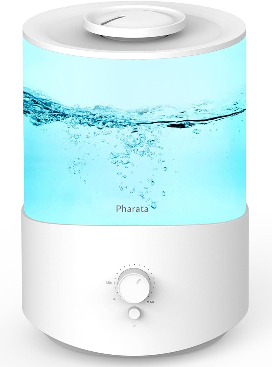 Pharata Humidifiers for Bedroom Home, 2.5L Top Fill Cool Mist Humidifier for Baby with Essential Oil Diffuser, Ultrasonic Air Humidificador for Large Room Indoor Plants, Lasts Up to 28H, (White)