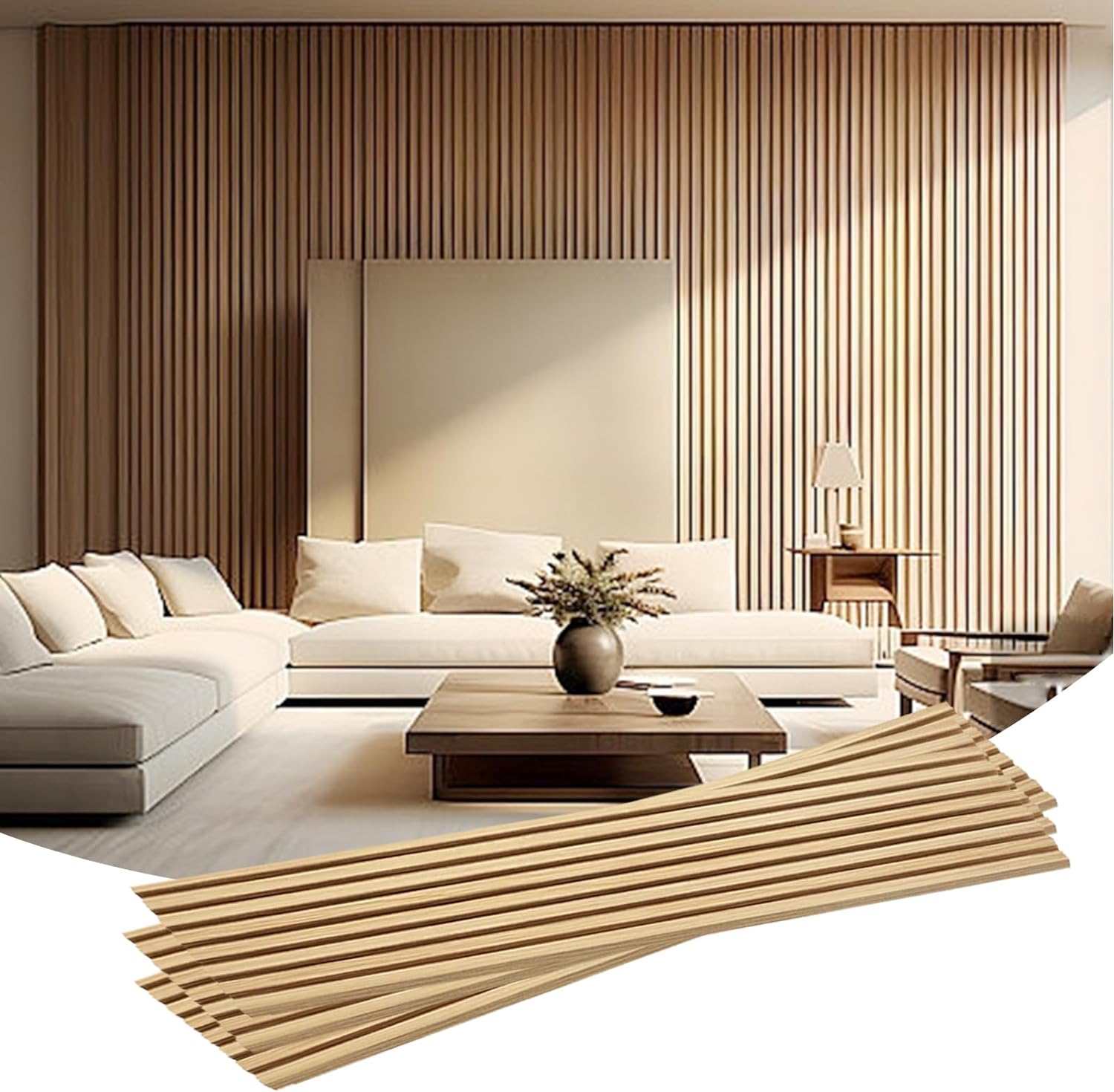 Acoustic Wood Wall Panels with 3-Sided Edging Wood Slat Sound Dampening Panels Natural Oak 2 Pack 47.24  *12.6  per Each for Studio Room, Home, Office