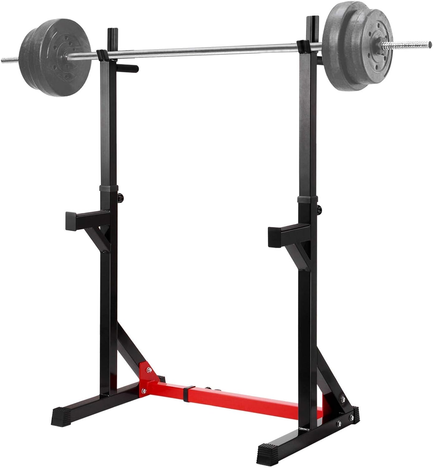 Ollieroo Multi-Function Barbell Rack Dip Stand Height Adjustable Barbell Stand Weight Lifting Rack Gym Family Fitness Squat Rack Weight Lifting Bench Press Dipping Station