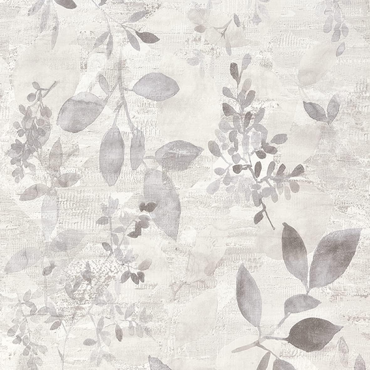 Peel and Stick Wallpaper, Grey Floral Wall Paper, Self-Adhesive Wallpaper Peel and Stick Removable Wallpaper, Vinyl Waterproof Contact Paper for Home Decor, 17.3 x 78.7, No.5198-2