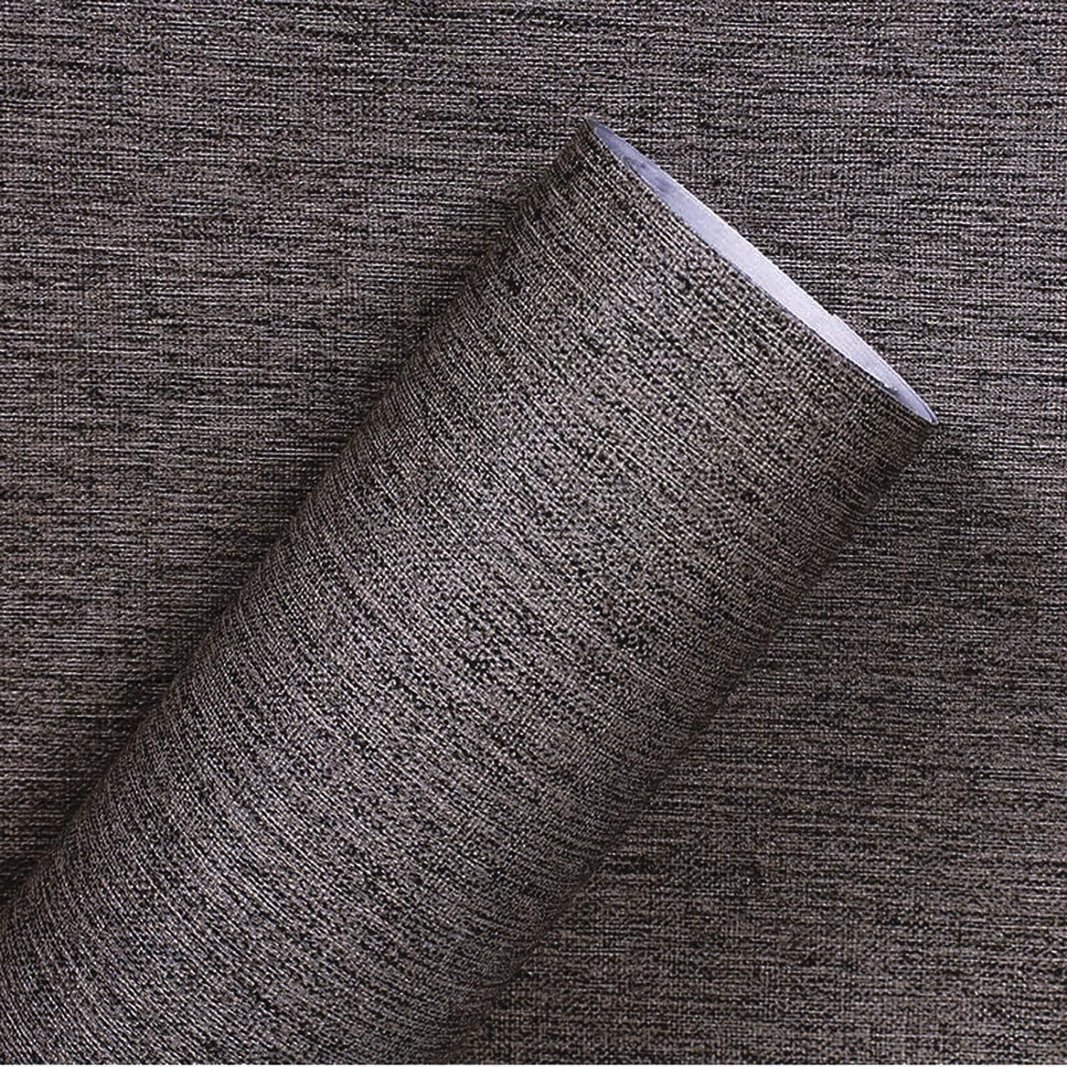 Yancorp 16x120 Textured Fabric Wallpaper Faux Grasscloth Peel and Stick Wallpaper Self-Adhesive Wallpaper Linen Removable Wallpaper Cabinets Counter Top Liners