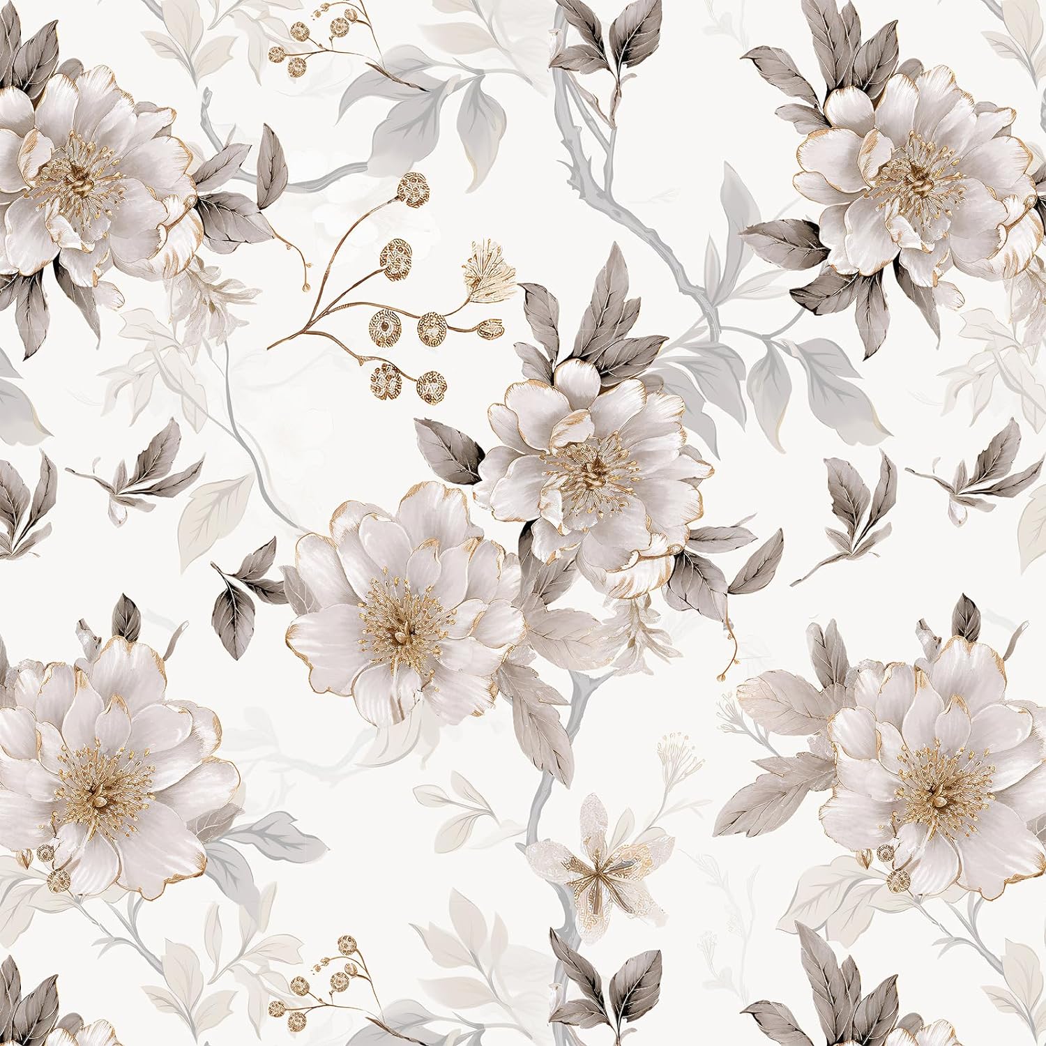 Wudnaye Floral Wallpaper Peel and Stick Wallpaper Floral Contact Paper for Cabinets 17.7inch 118.1inch Flower Wallpaper Stick and Peel Removable Self Adhesive Wallpaper for Bathroom Wall Paper Vinyl