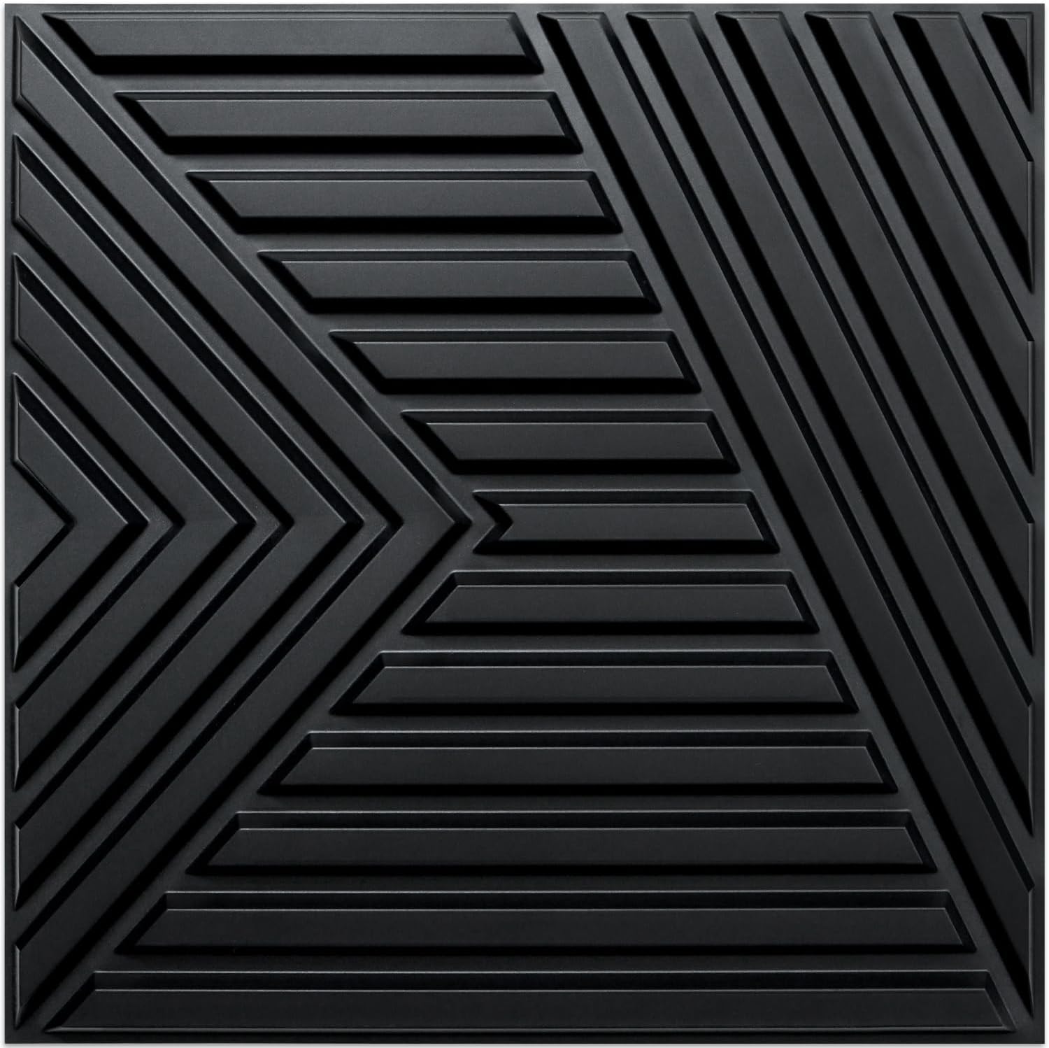 STICKGOO 3D Wall Panels Peel and Stick, Accent Wall Panels for Interior Wall Decor, Decorative PVC Slat Wall Panels, Black Wall Panels Pack of 12 Tiles