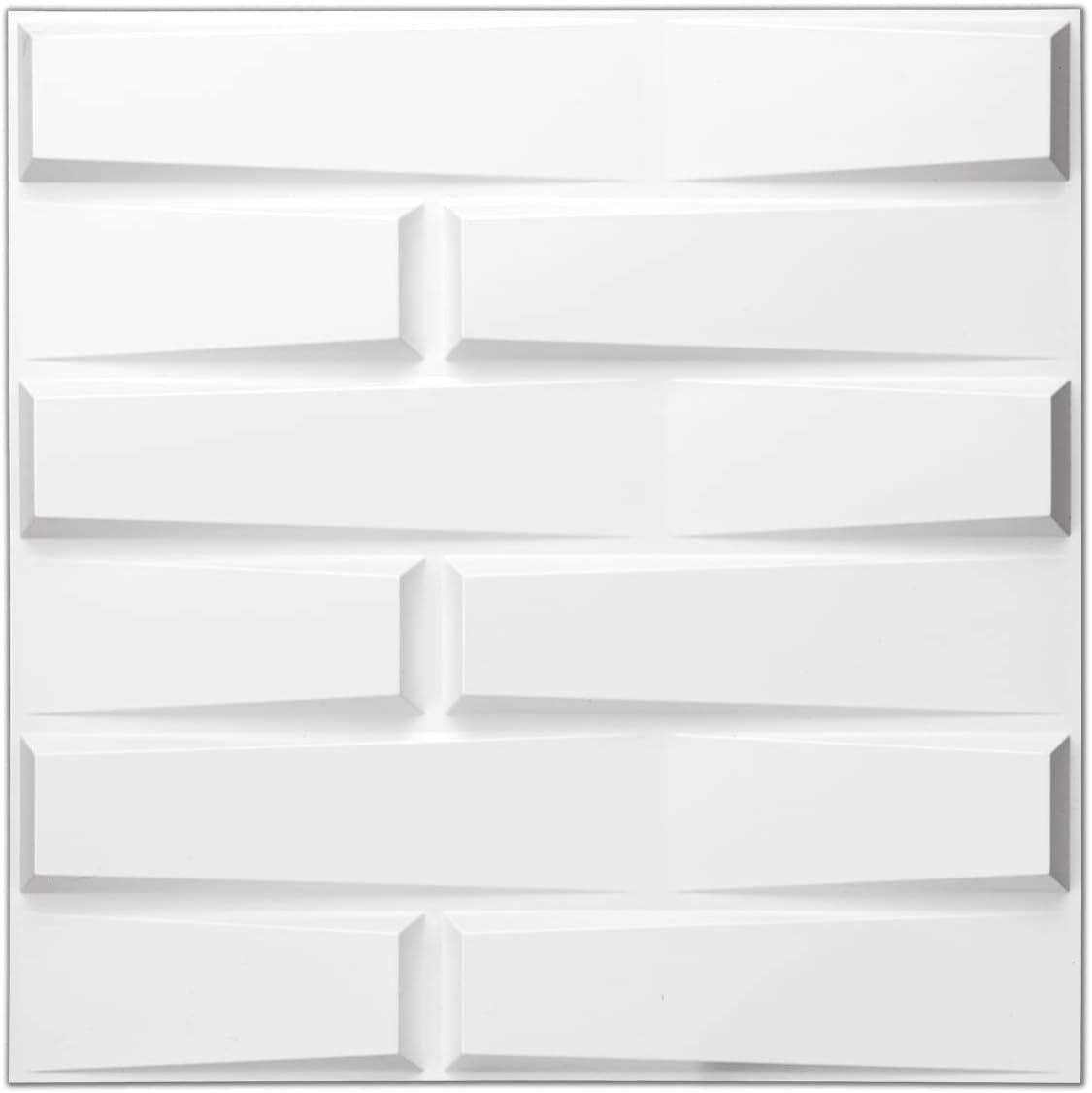 Art3d Decorative 3D PVC Wall Panel for Interior Dcor, 12-Pack 19.7 x 19.7 in. White