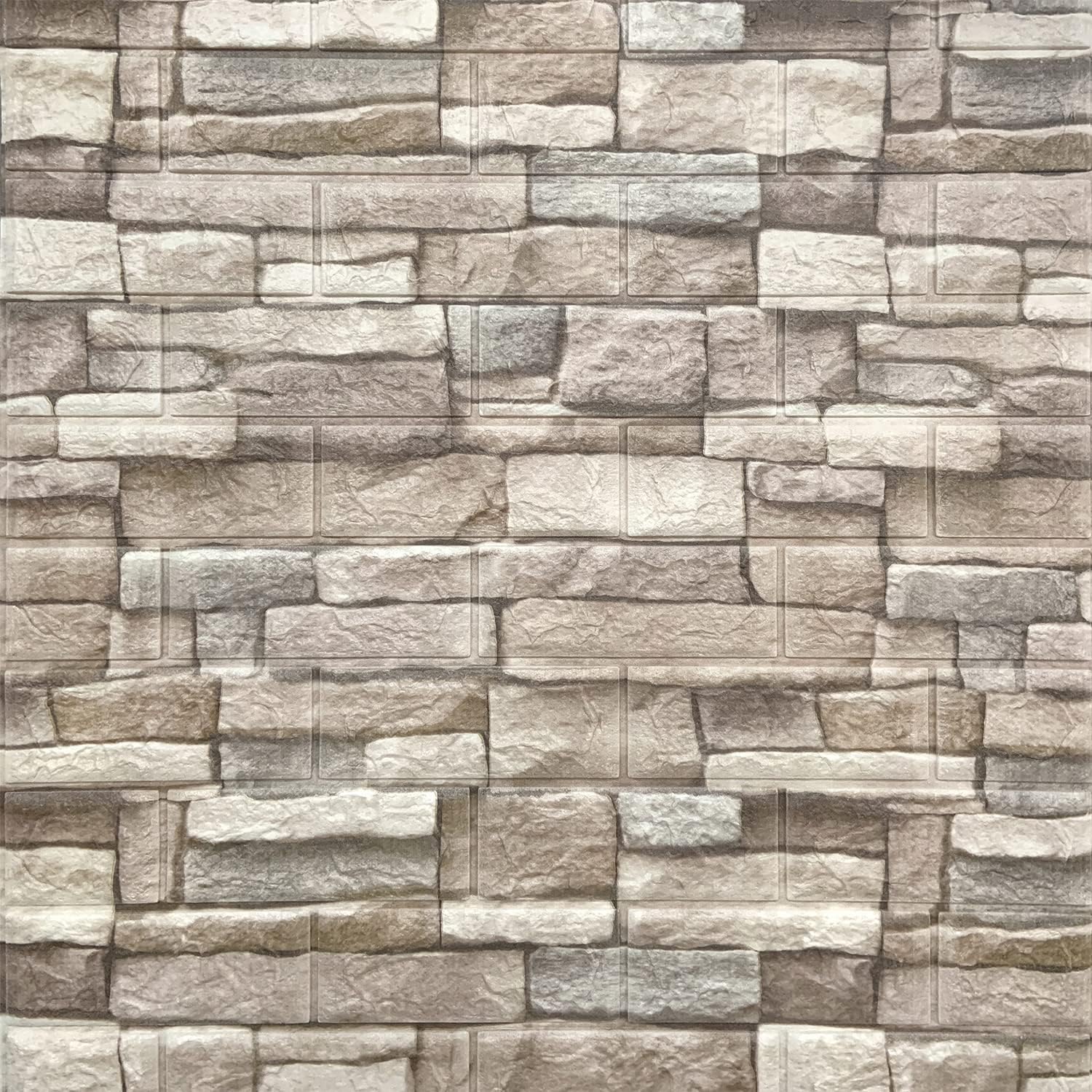 7mm Thick Anti-Collision self Adhesive 3D Wall Panels Peel and Stick,10-Pack 57 Sq.Ft Antique Foam Wall Panel Faux Brick Wall Panels Faux Stone Wall Panels for Bedroom (10, Style G)