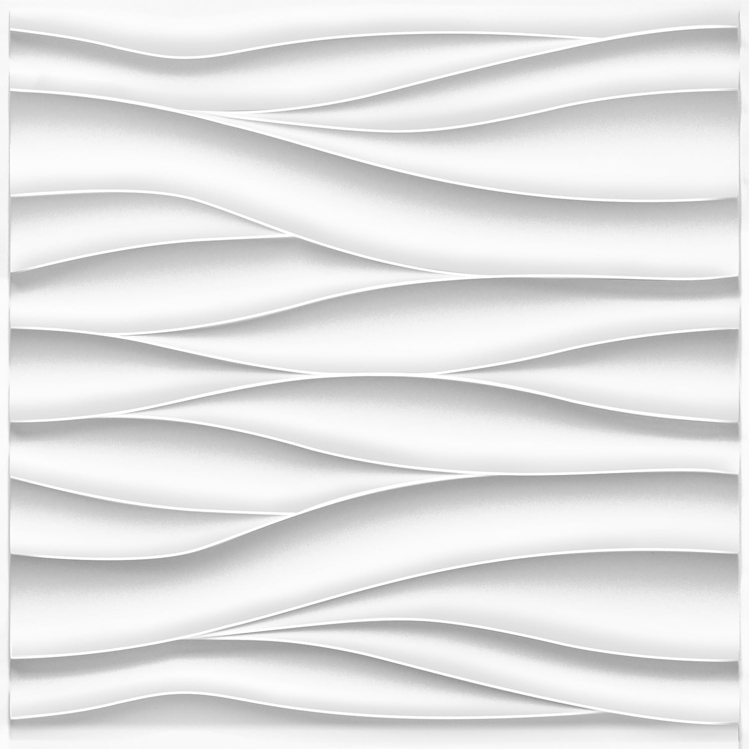 STICKGOO Wave Wall Panels for Interior Wall Decor, White 3D Wall Panels Peel and Stick, Paintable 3D Wall Decor Covering Panels for Living Room Bedroom, Pack of 12 Tiles