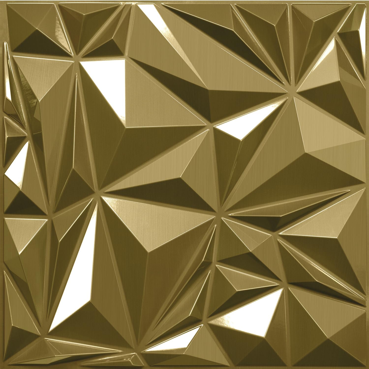 STICKGOO Diamond Wall Panels for Interior Wall Decor, Brushed Gold 3D Wall Decor Panels Peel and Stick, Accent Wall Covering Panels for Lobby, Office, Adhesive Included