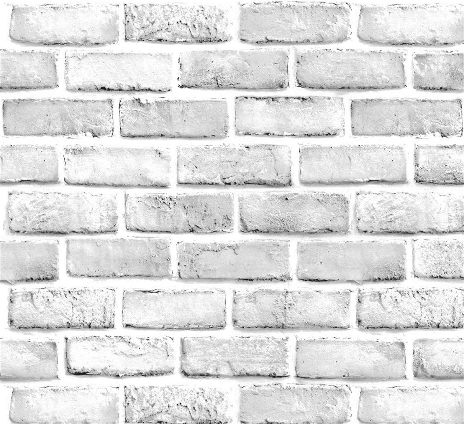 Yancorp 24inch x 120 White Gray Brick Wallpaper Peel and Stick Removable Wallapaper Grey Self-Adhesive Wallpaper Backsplash Kitchen Living Room