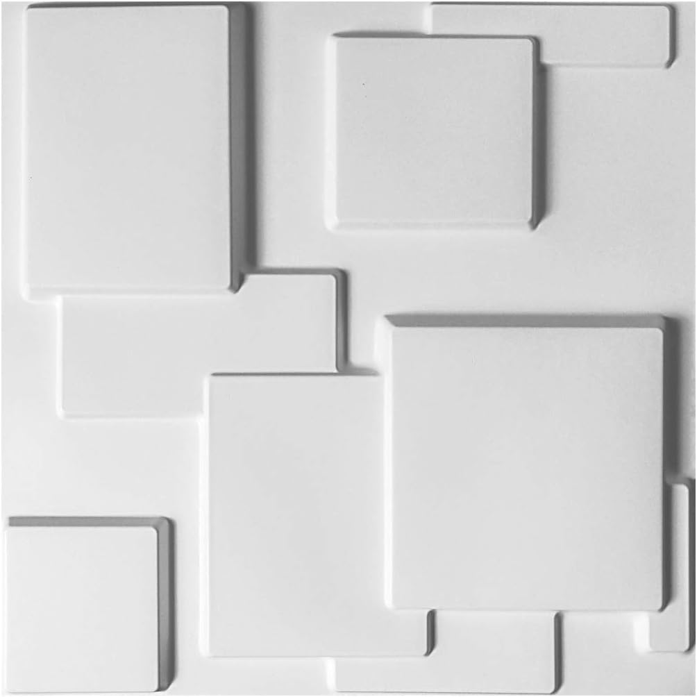 Art3d Decorative Tiles 3D Wall Panels for Modern Wall Decor, White, 12 Panels 32 Sq Ft