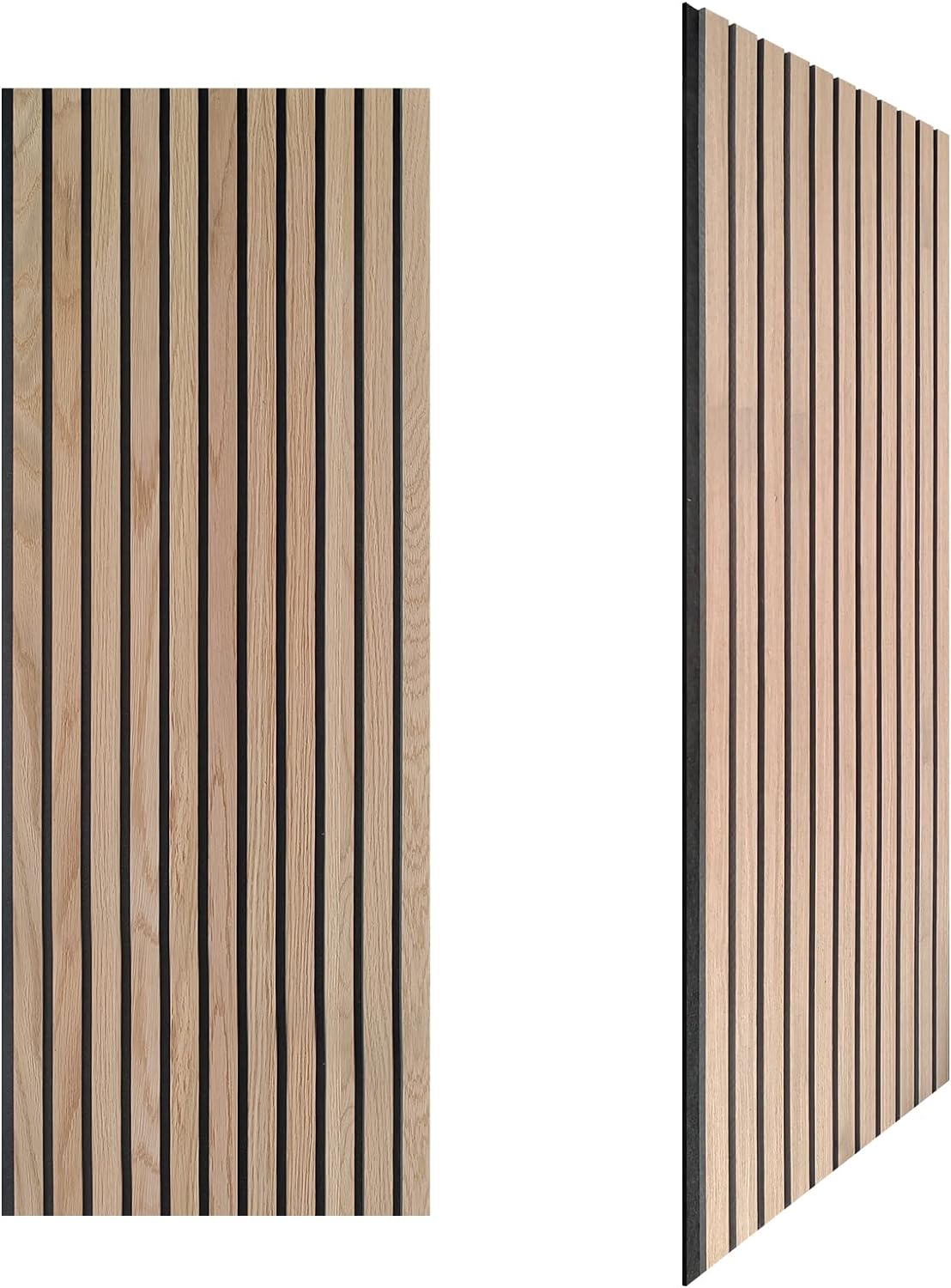 3D Slat Wood Wall Panels Acoustic Panels for Interior Wall Decor Natural Oak | Wood Slat for Wall | Soundproof | 42.5 x 17 Each | Set of 2 Wood Panels for Walls