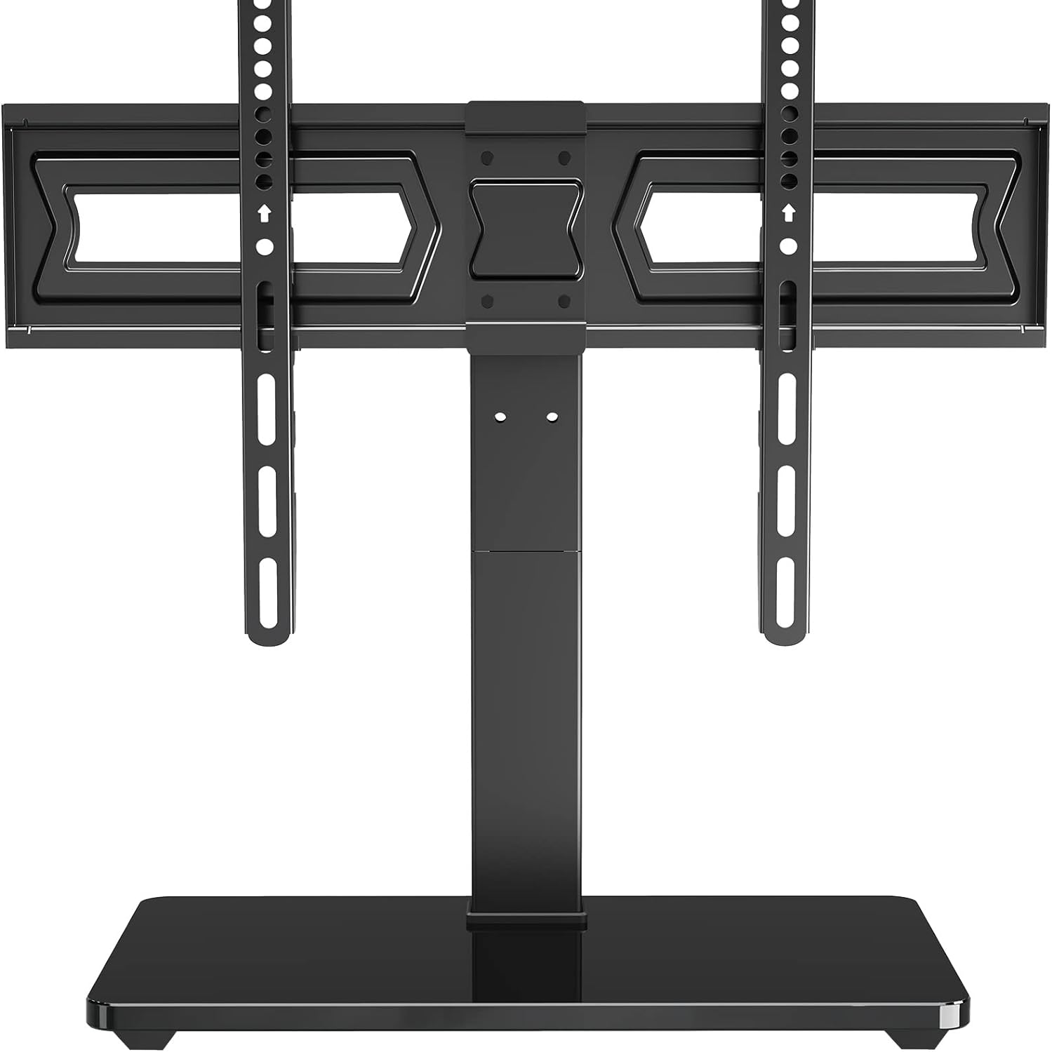 MOUNT PRO Swivel Universal TV Stand/Base - Table top TV Stands for 37 to 70 Inch LCD LED TVs - 9 Levels Height Adjustable TV Mount Stand with Tempered Glass Base, Holds up to 88lbs, Max VESA 600x400mm