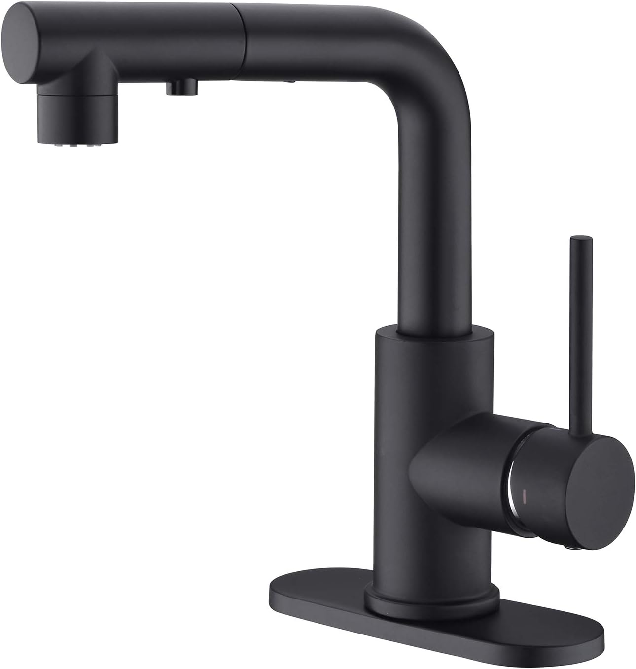 CREA Sink Faucet, Black Kitchen Faucets with Pull Down Sprayer, Bathroom Sink Faucets Mini Bar Prep Faucet Single Handle 3 or 1 Hole Kitchen Utility Faucet Laundry Outdoor Tap