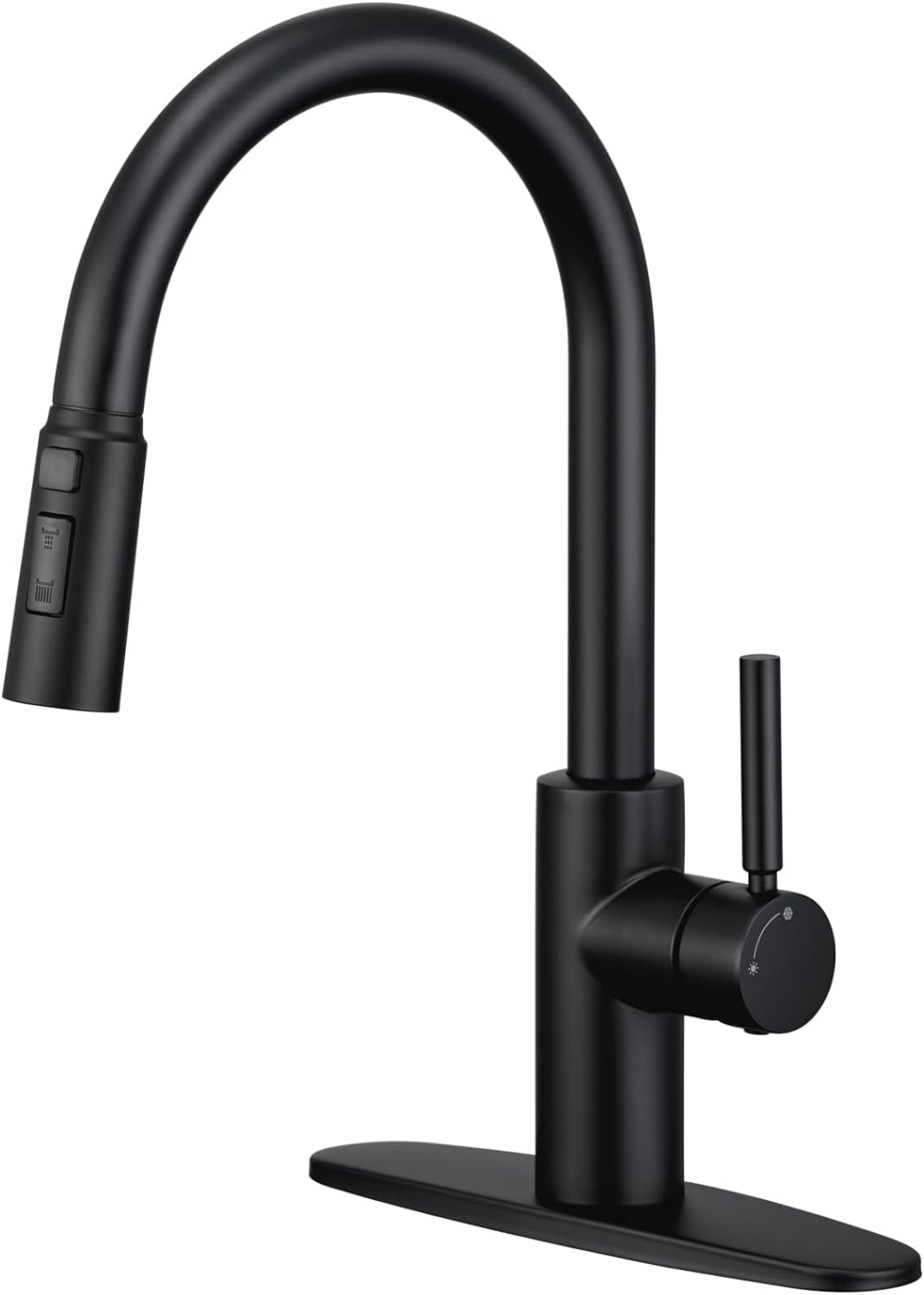 Matte Black Kitchen Faucet with Pull Down Sprayer, Three Modes 304 Stainless Steel Black Faucet Kitchen, Commercial Modern rv Single Handle Kitchen Sink Faucet Black