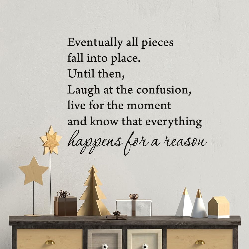 Eventually All Pieces Fall into Place Inspirational Quotes Wall Decals Saying Vinyl Wall Art Sticker Home Decor 2219In