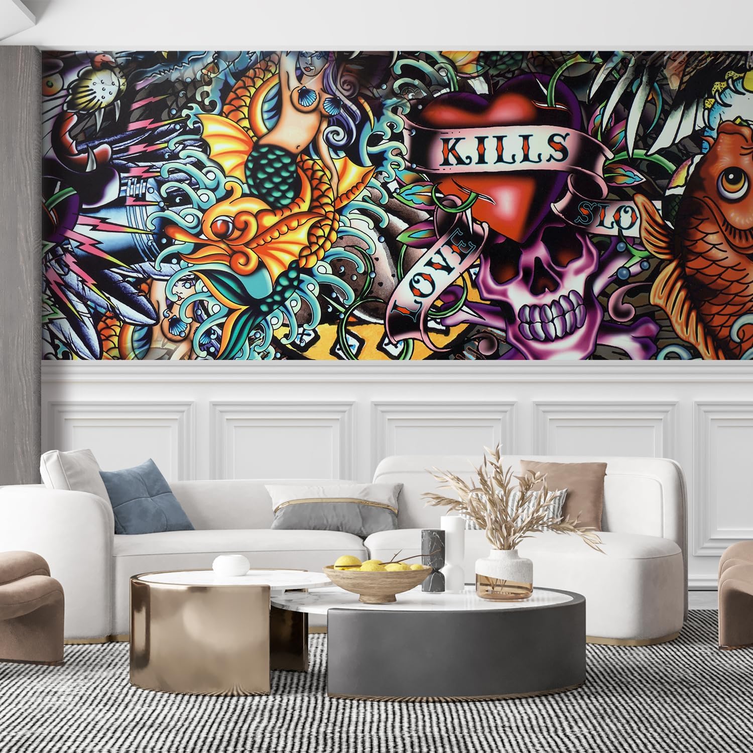 SIGNFORD Wall Mural Graffiti Removable Wallpaper Wall Sticker for Bedroom Living Room - 66x96 inches