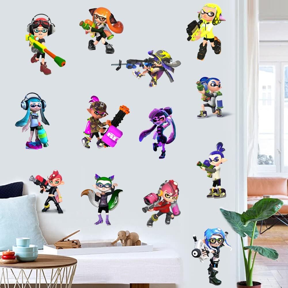 Wall Sticker for Splatoon Children' Cartoon Bedroom Background Wall Decoration Self-Adhesive Wall Sticker PVC