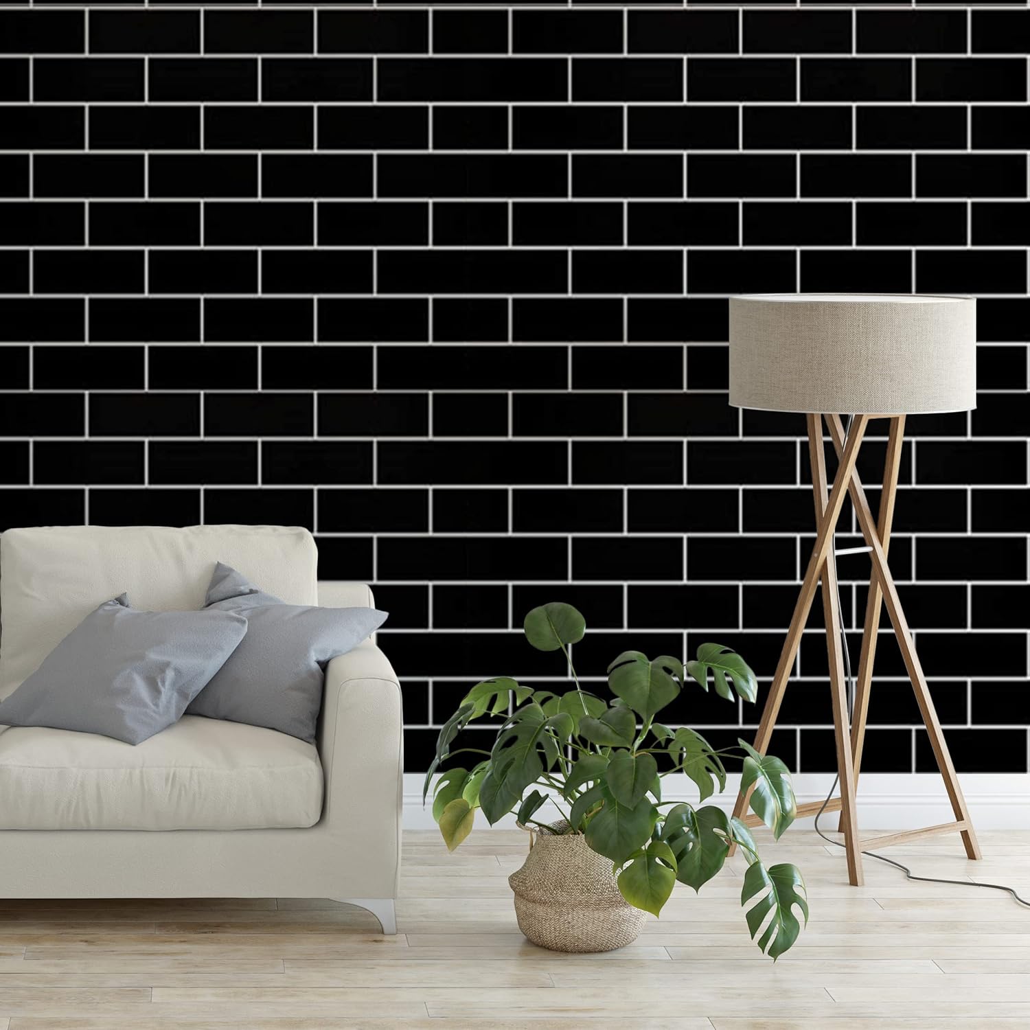 Brick Wallpaper Black Trellis Wallpaper Black Brick Wallpaper Black Subway Wallpaper Tile Black Wallpaper Peel and Stick Wallpaper Self Adhesive On Kitchen 17.778.7