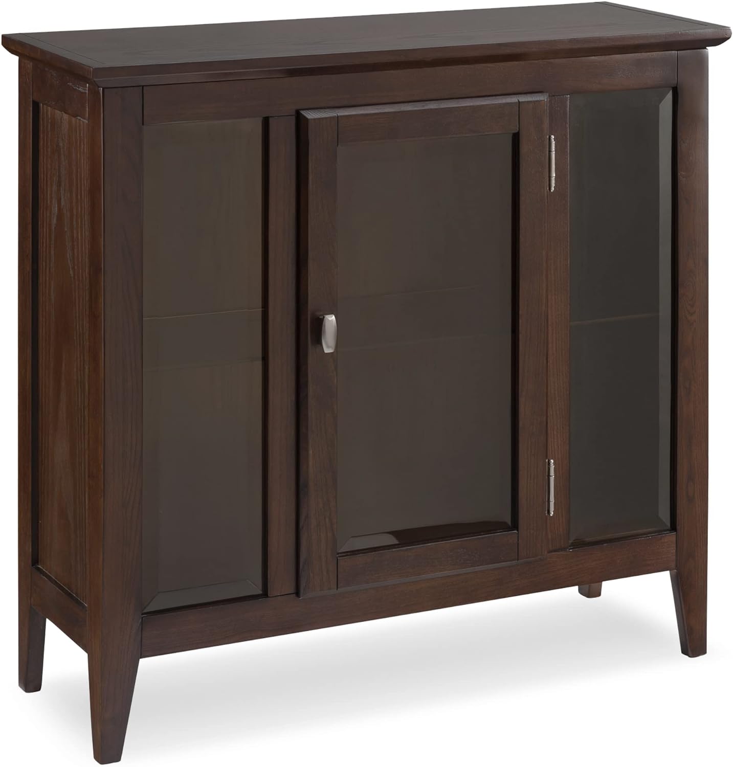 Leick Furniture Entryway Curio Cabinet with Interior Light, Chocolate Oak