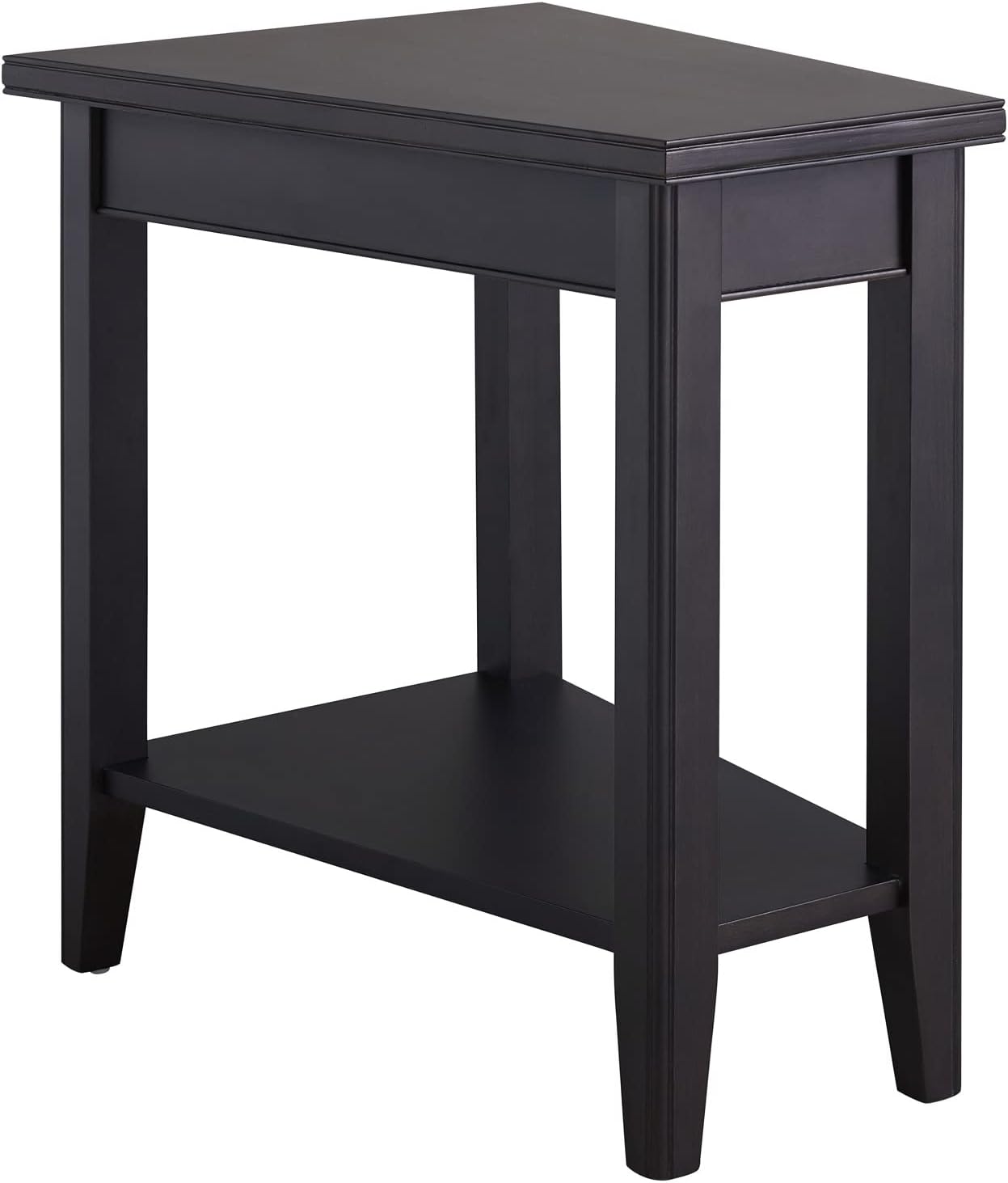 Leick Home Laurent Wedge Table with Shelf, Black, 24 in x 17 in x 24 in