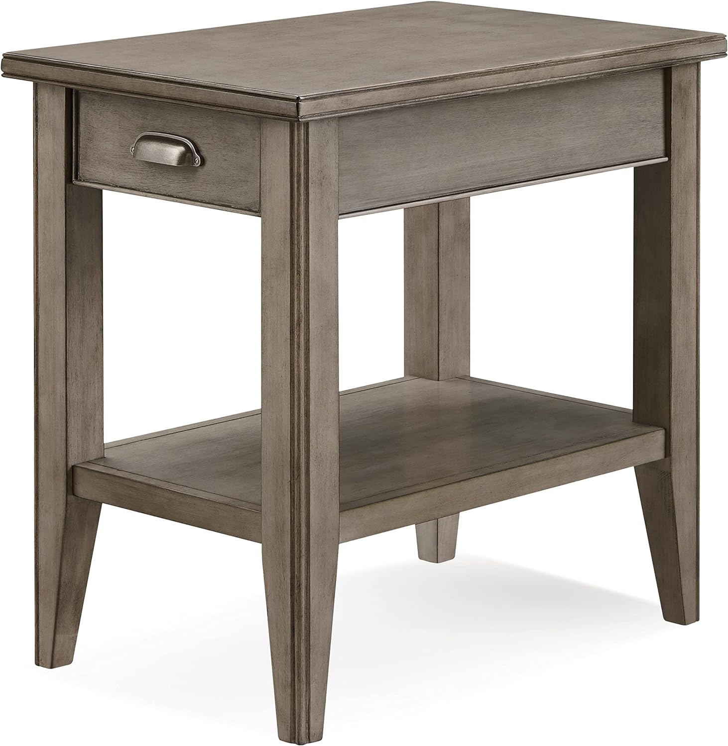 Leick Home Chair Side End Drawer table, Smoke Gray