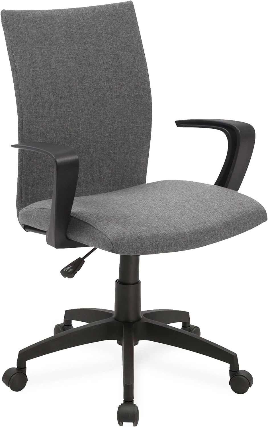 Leick Linen Apostrophe Office Chair with Black Caster Base, Grey