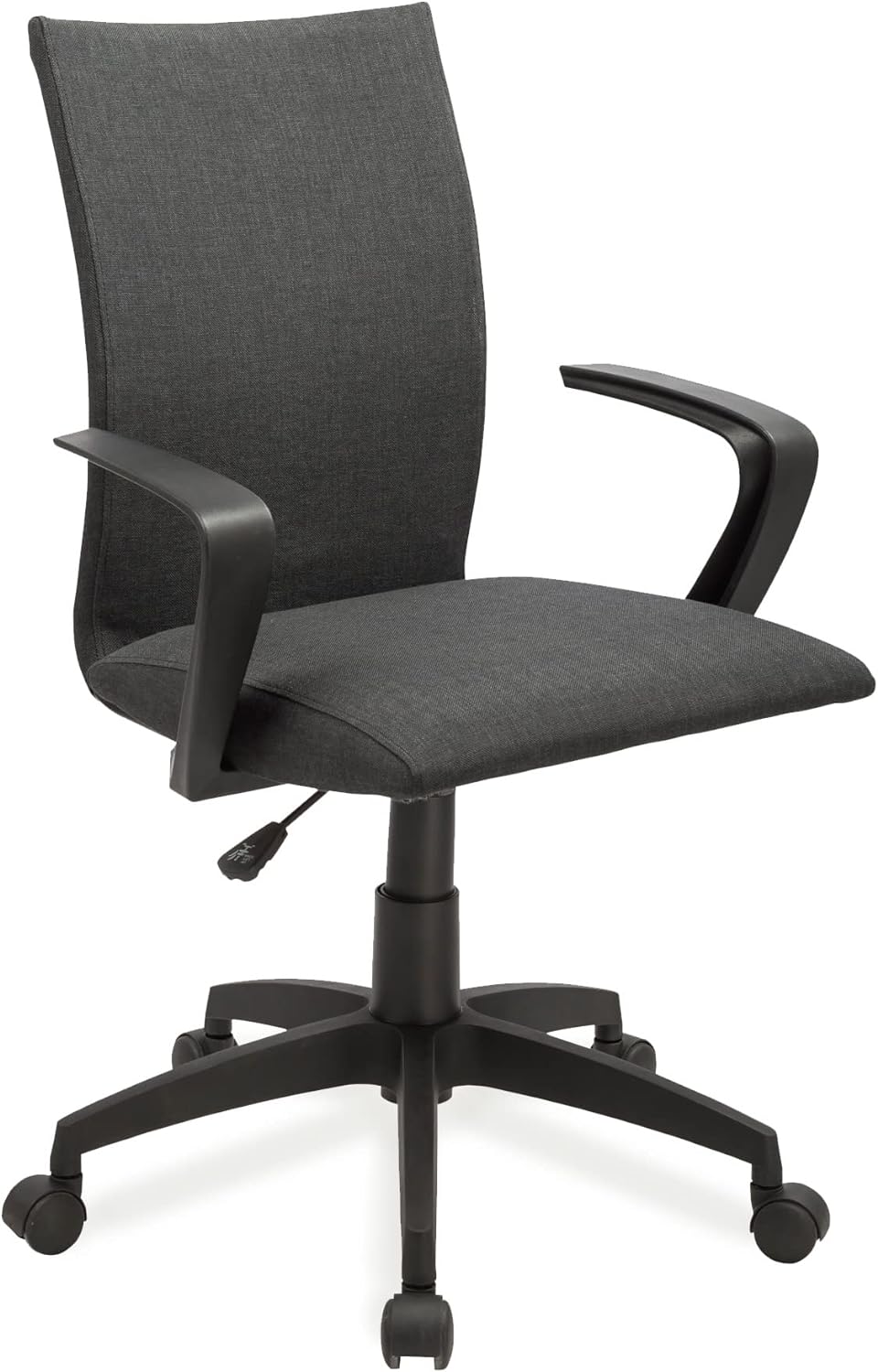 Leick Black Linen Apostrophe Office Chair with Black Caster Base