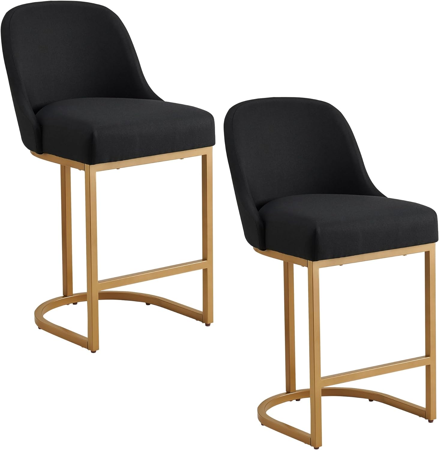 Leick Home Barrelback Counter Stool, Gold/Black