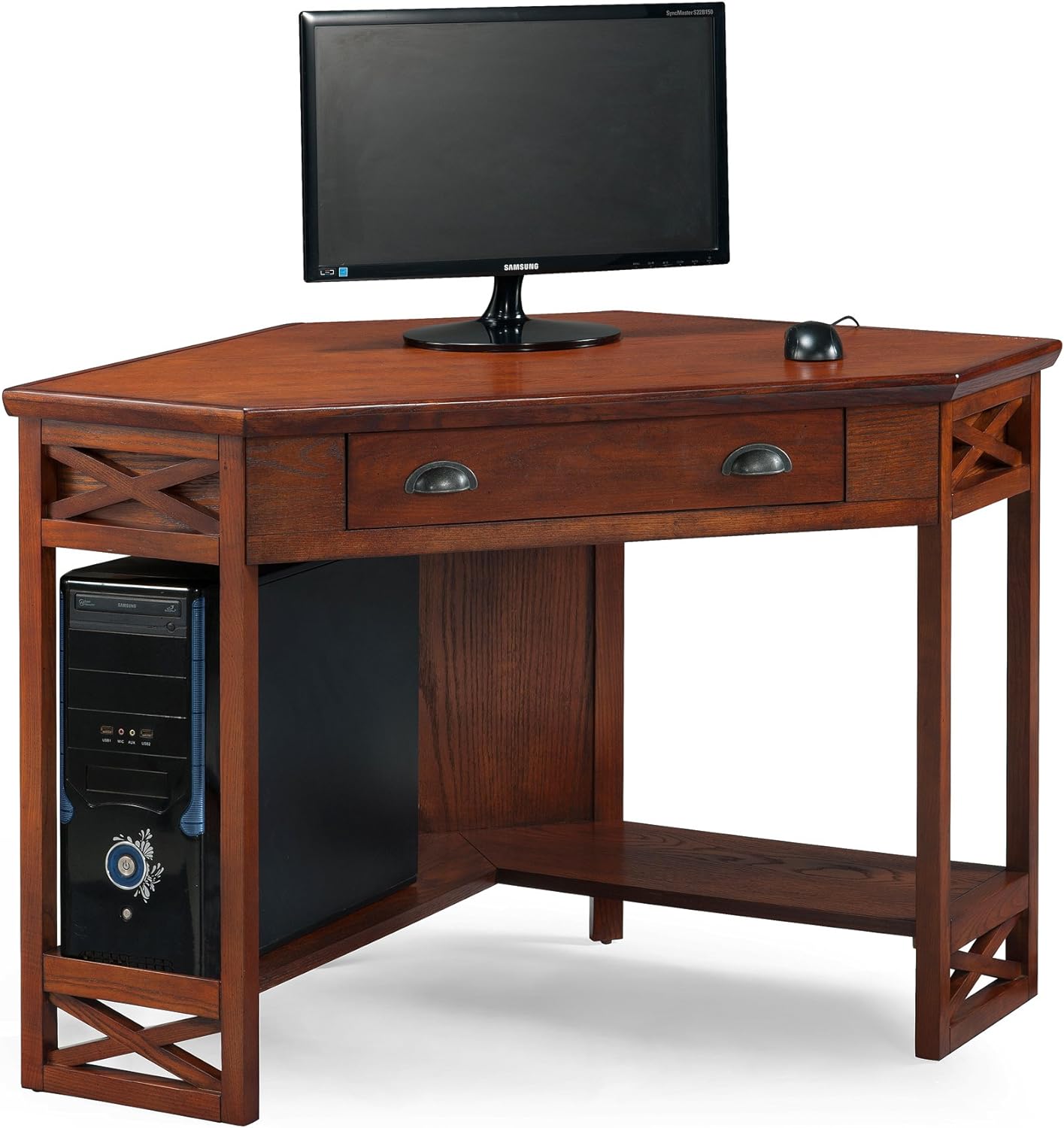 Leick Home Corner Computer and Writing Desk, Oak Finish