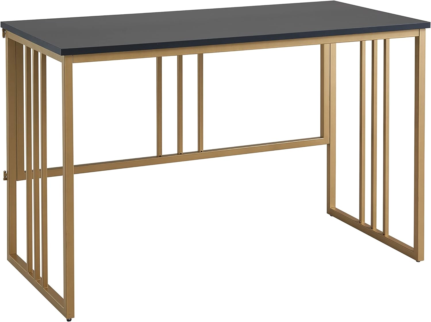 Leick Home 70001-BLKGD Flat Wall Folding Collapsible Writing and Computer Modern Desk, Black/Gold