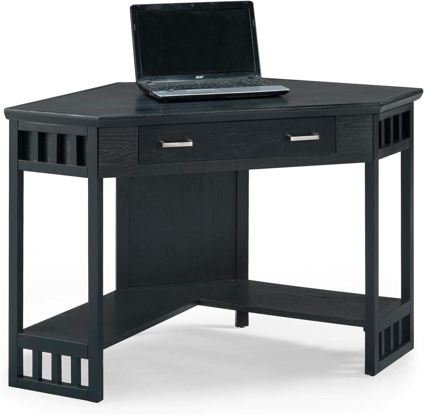 Leick Home Corner Computer and Writing Desk, Black Finish