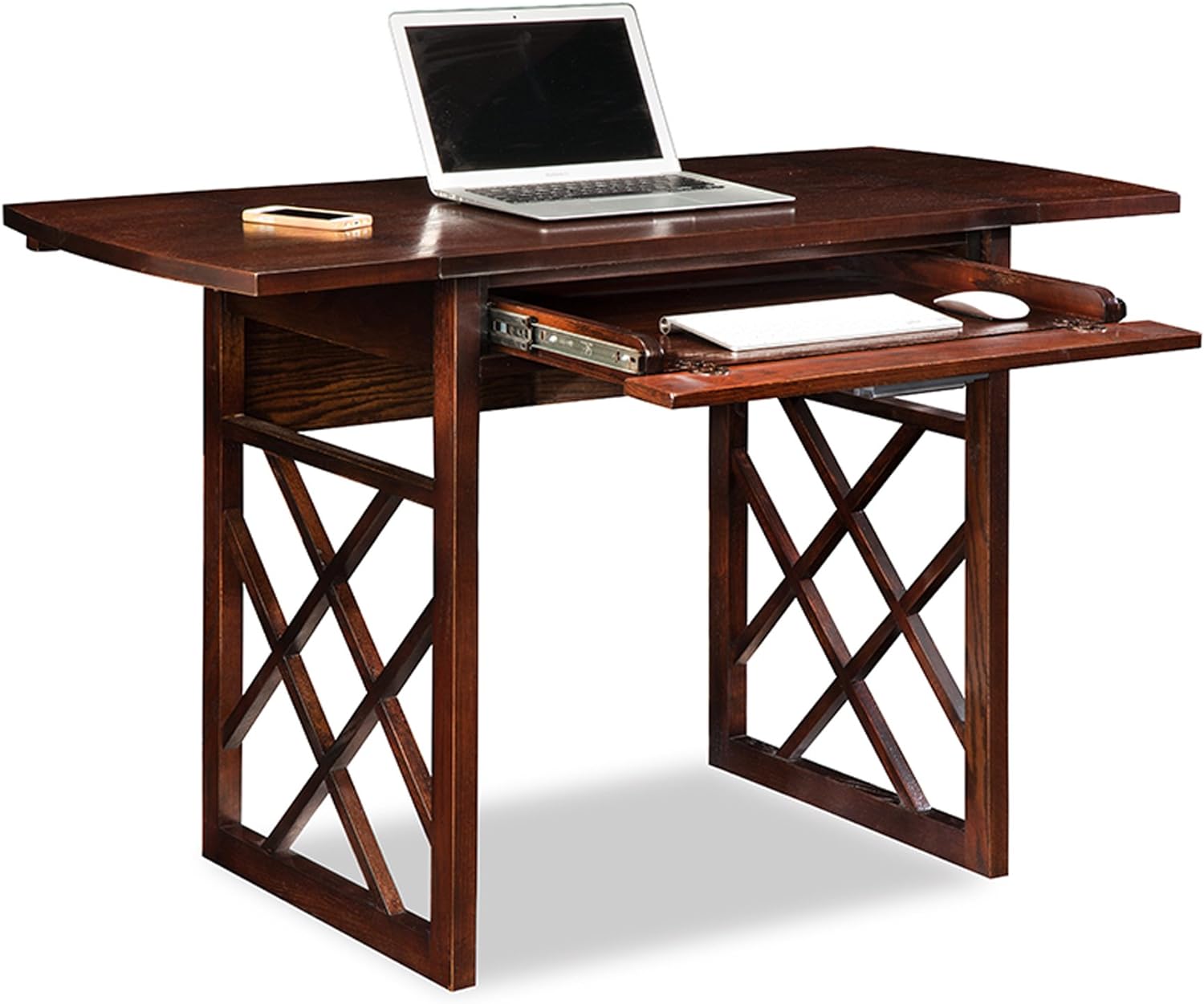 Leick Chocolate Oak Drop Leaf Computer/Writing Desk