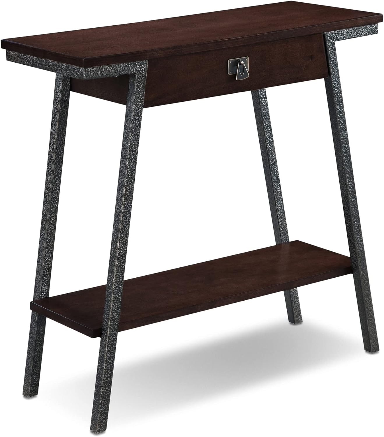 Leick Empiria Modern Industrial 2 Drawers Hall Console - Walnut