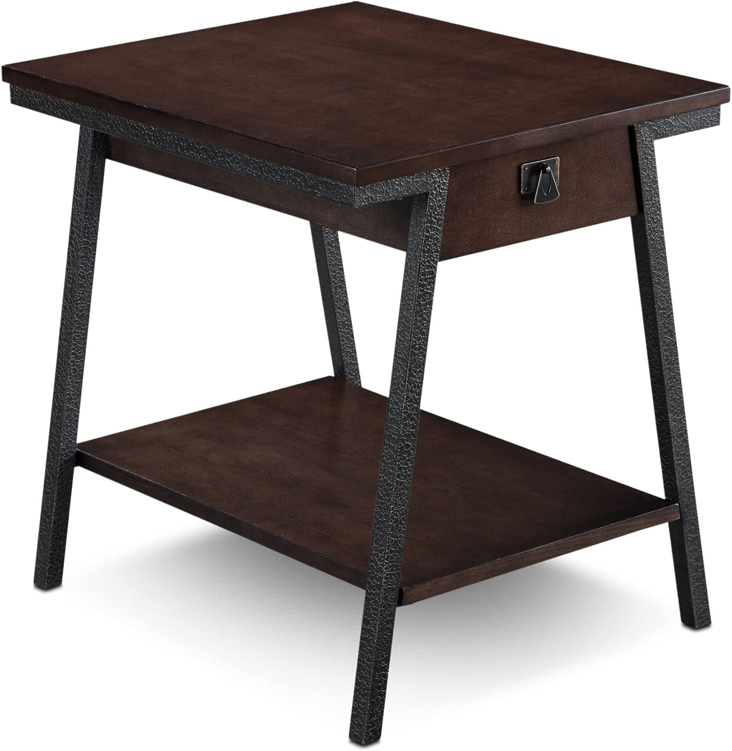 Leick Empiria Modern Industrial Drawer End Table - Walnut,Brown