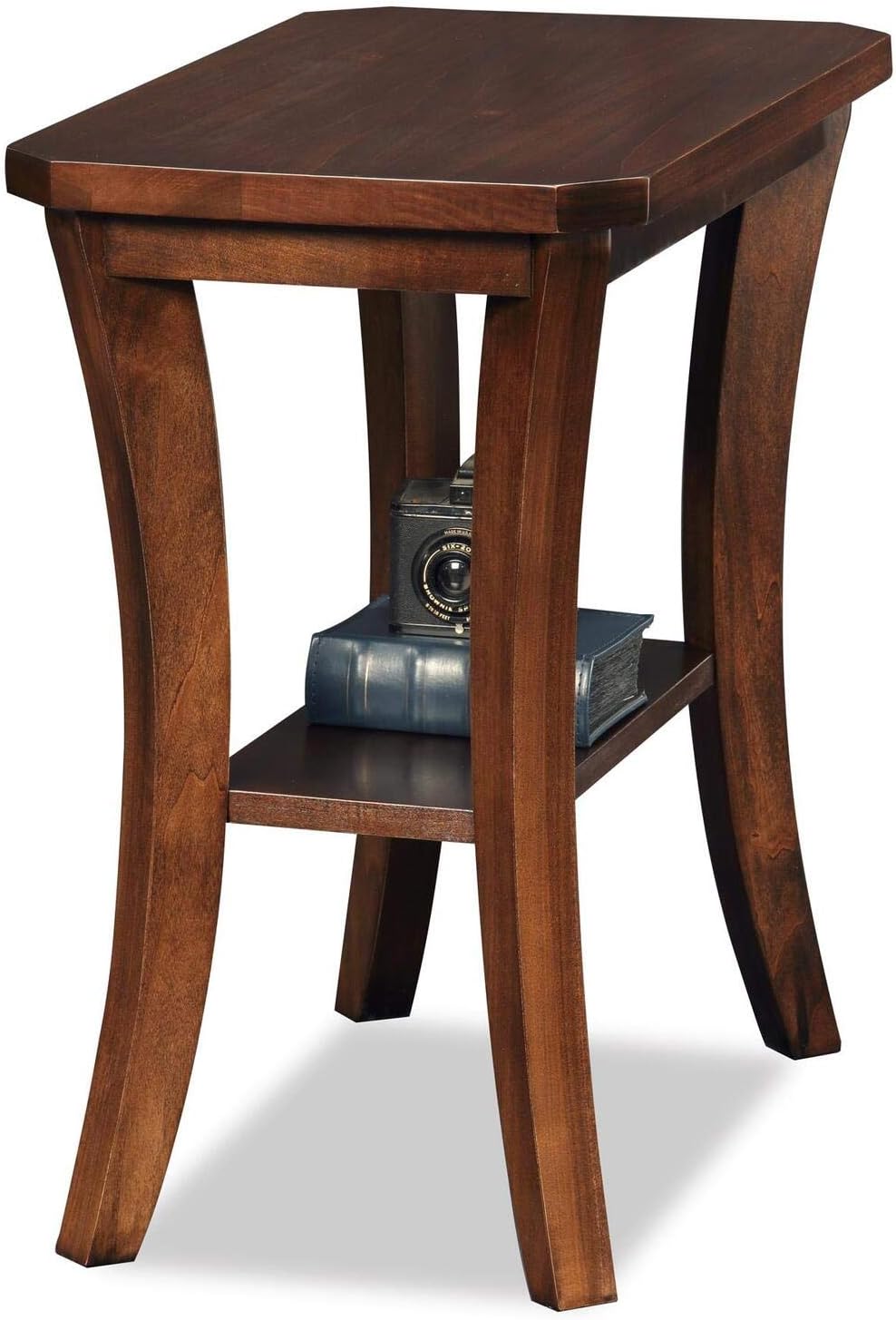 Leick Home Boa End Table, 14 in x 24 in x 24 in, Chocolate Oak