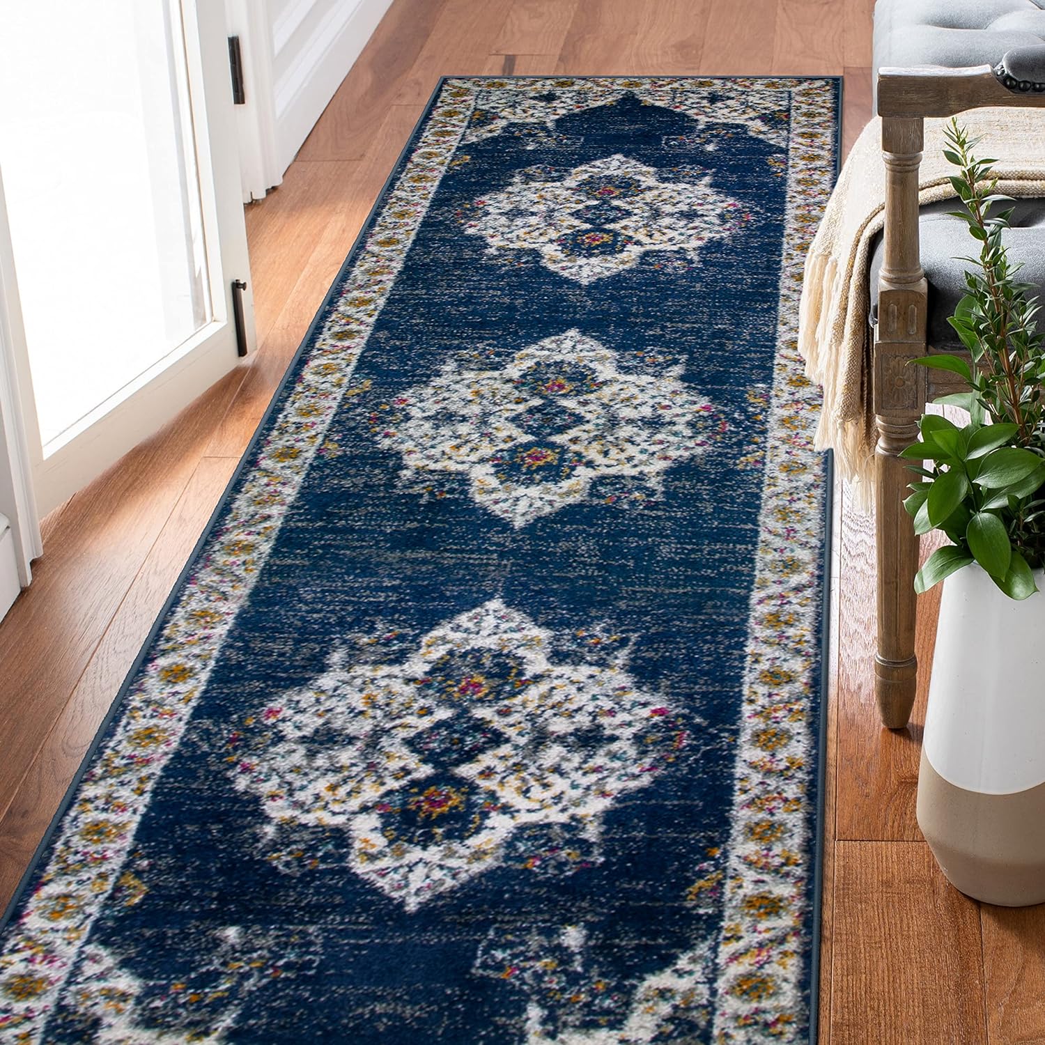 Leick Home 596064 Oryn Runner Vintage Multicolor Medallion Boho Chic Living Room Bedroom Area Rug Runner 1'9 x 5'11