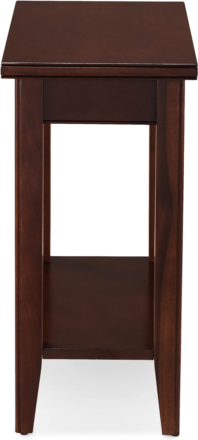 Leick Home 10505-WT Laurent Narrow End Table with Shelf, Cherry