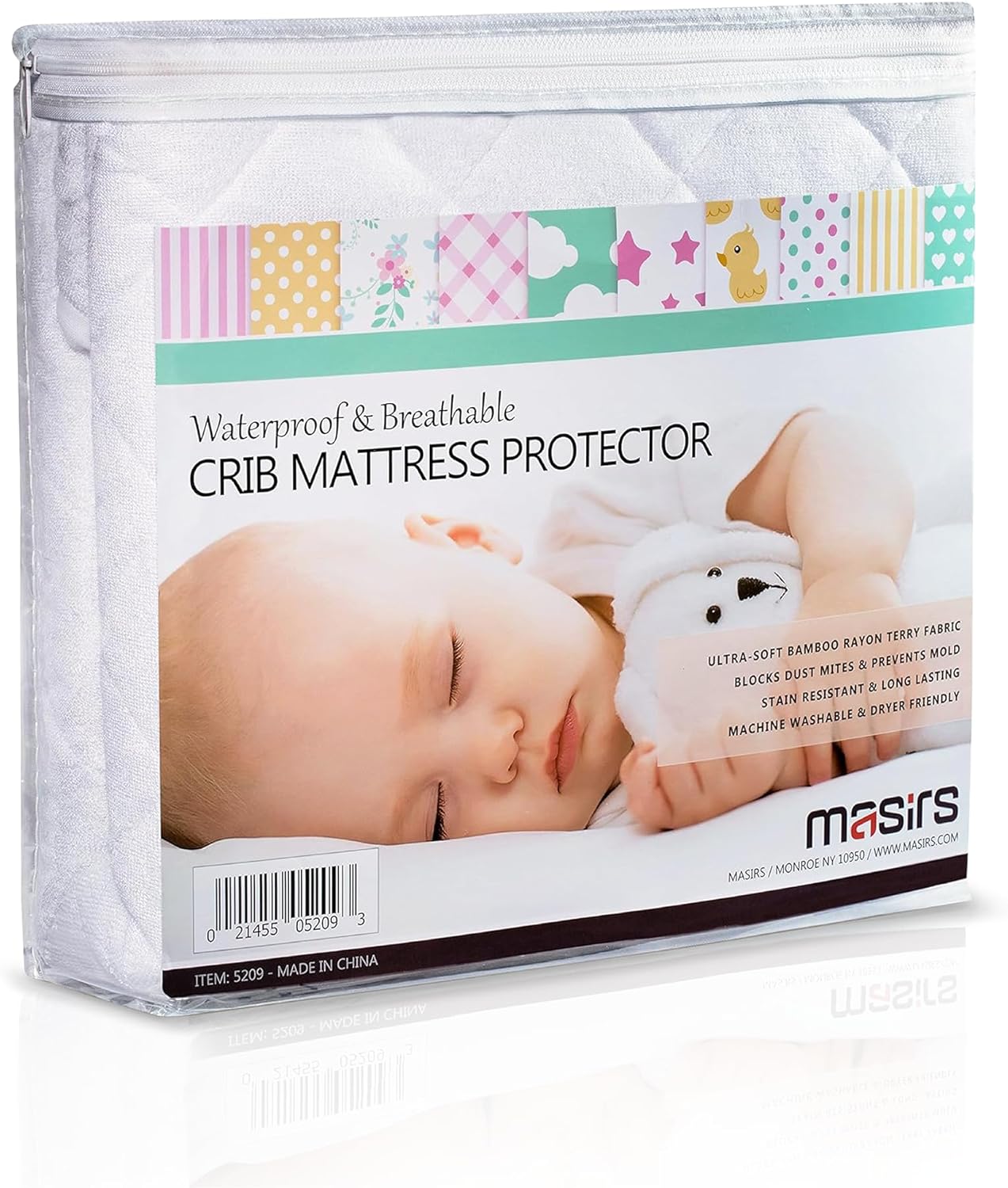 Crib Mattress Protector Cover - Comfortable, Breathable and Waterproof Material. Keep The Crib Mattress Clean and Protected and Give Your Baby a Cozy Restful Sleep. Machine and Dryer Friendly.