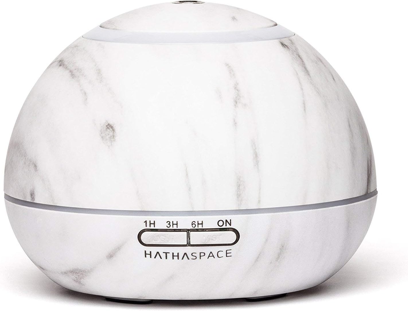 HATHASPACE Marble Essential Oil Aroma Diffuser, 350ml Aromatherapy Fragrance Diffuser & Ultrasonic Cool Mist Room Humidifier, 24+ Hour Capacity, 7-Color Mood Light, Intermittent Mode, BPA-Free (White)