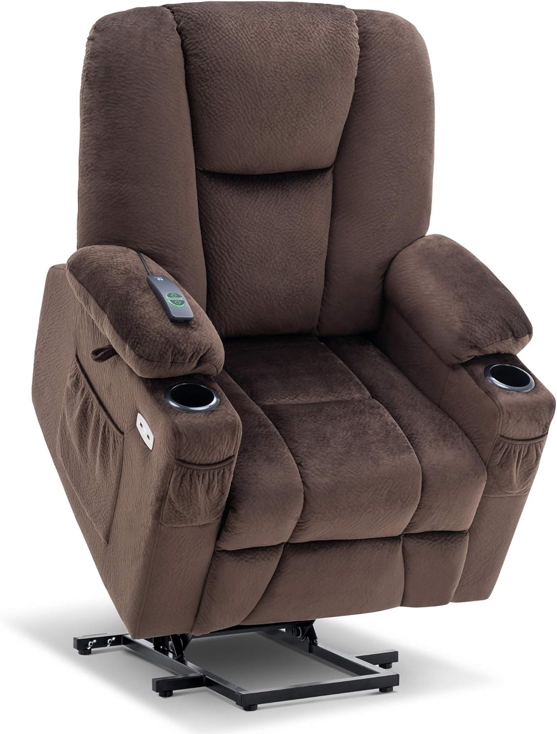 MCombo Power Lift Recliner Chair Sofa with Extended Footrest,3 Positions,Hand Remote Control,Lumbar Pillow,2 Cup Holders,USB Ports for Elderly People, 7507