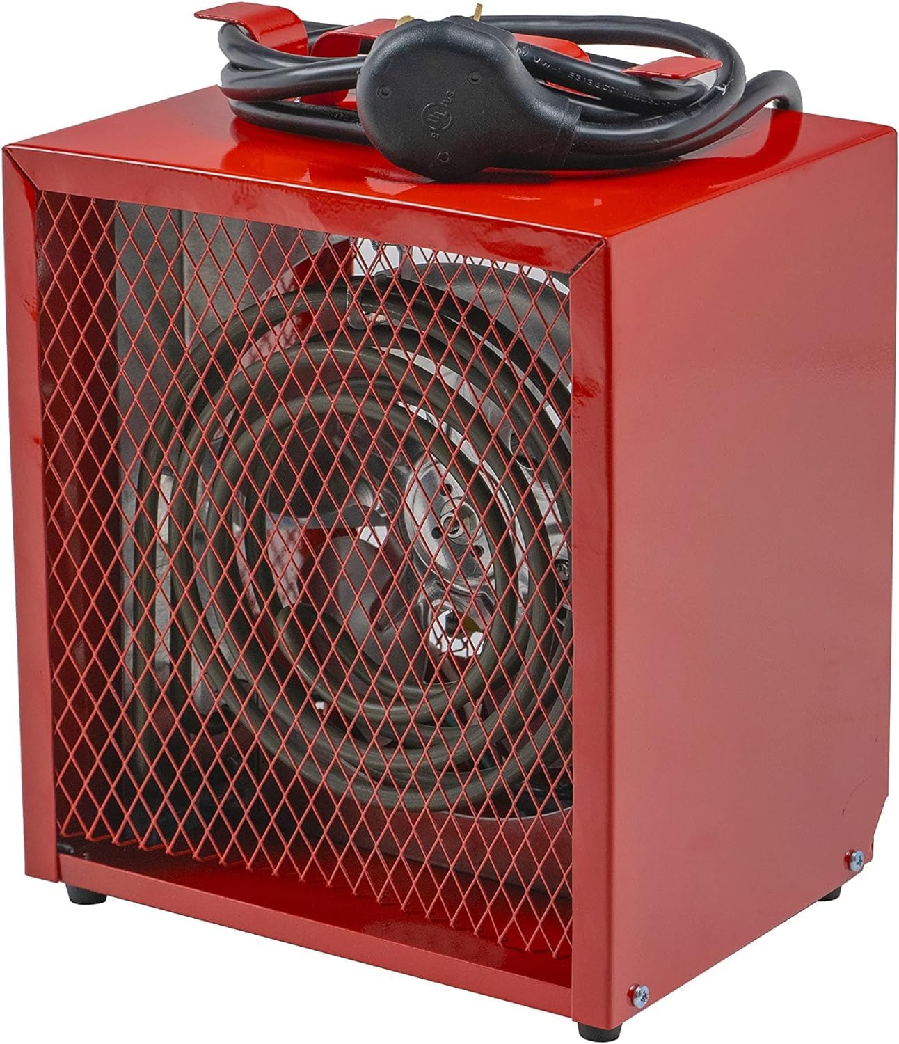 Electric Fan-Forced Industrial Garage, Workshop Utility Space Heater, Thermostat Control, Heavy Gauge Steel, Carry Handle, Rubber Feet, NEMA 6-30P, & Overheat Protection, 4,800W, CZ290