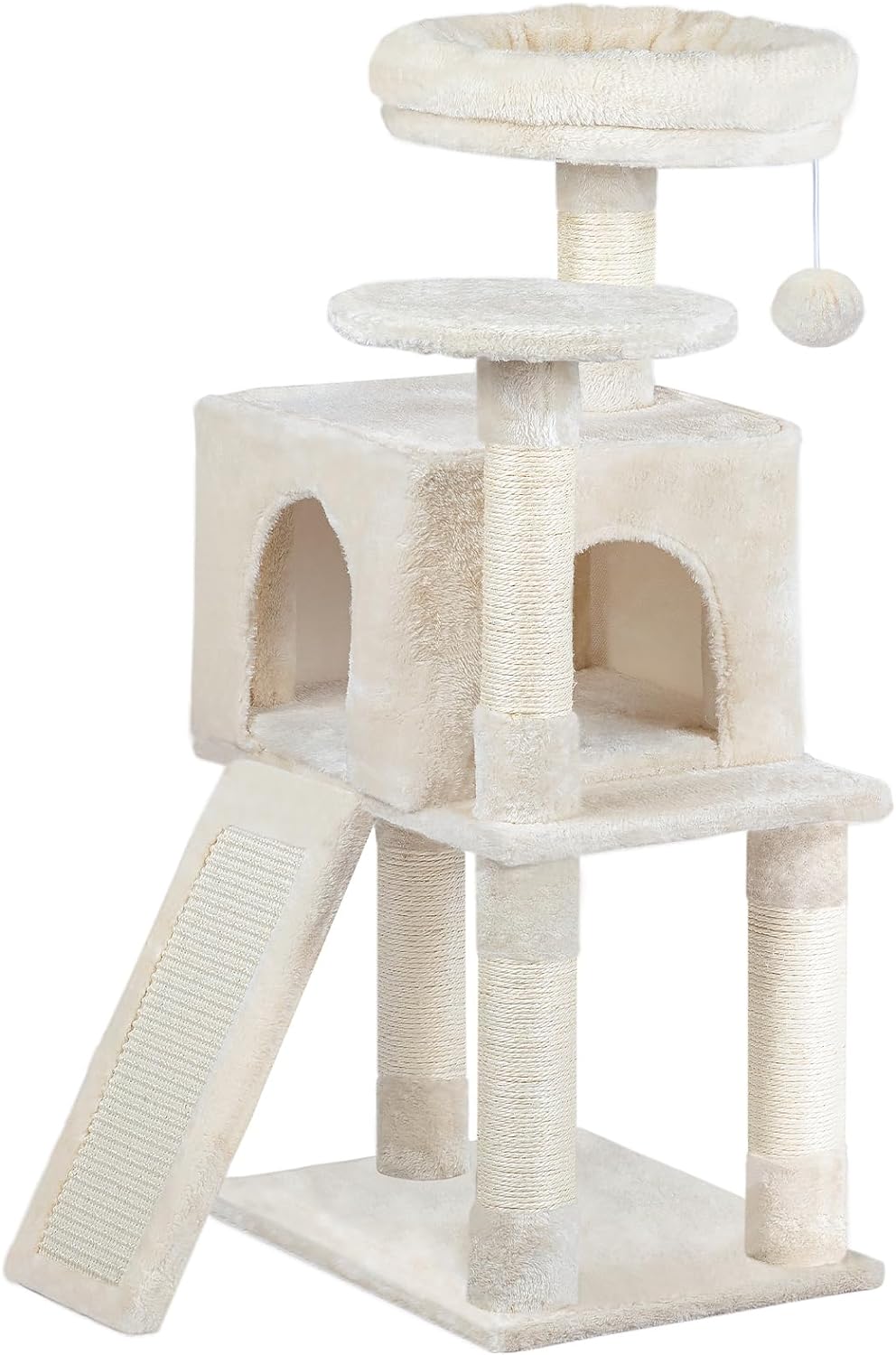 Cat Tree, 34.6-Inch Small Cat Tower with Soft Plush Perch, for Kittens, 3-Tier Cat Condo Furniture with Scratching Posts, with Anti-Tipping Kit, Sturdy, Indoor BE09CT03