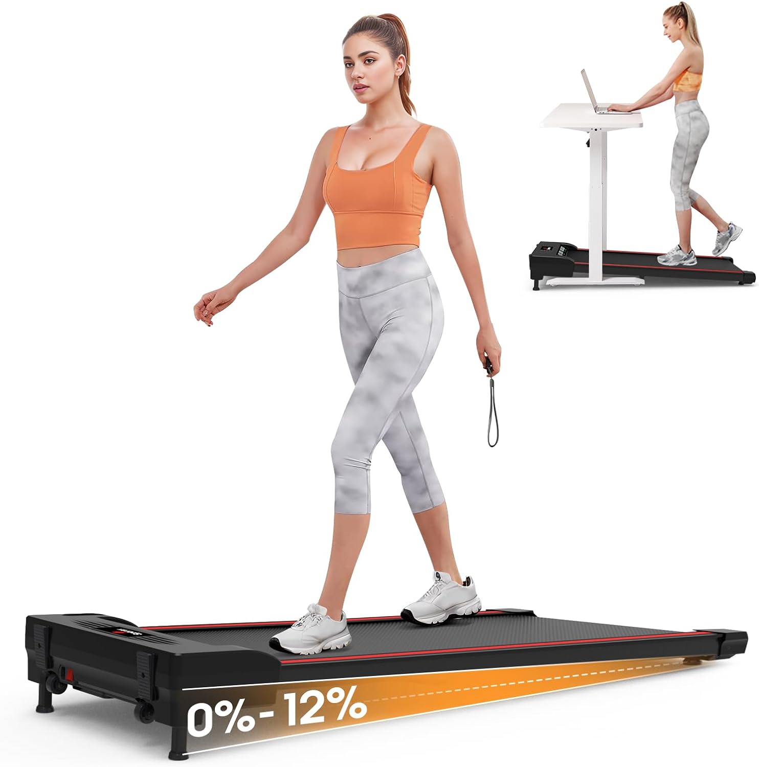 Walking Pad,Under Desk Treadmill,Treadmills for Home,320 Lb Capacity