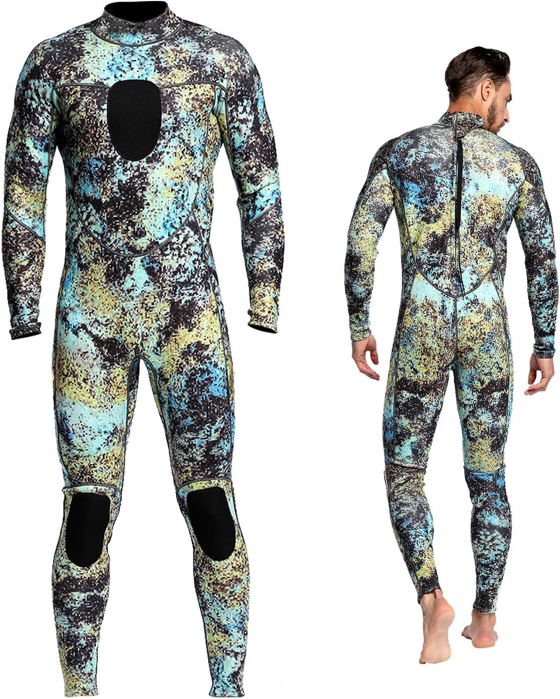 Wetsuits Mens 3MM Camo Neoprene Scuba Diving Unisex One Piece Sport Skin Spearfishing Full Suit