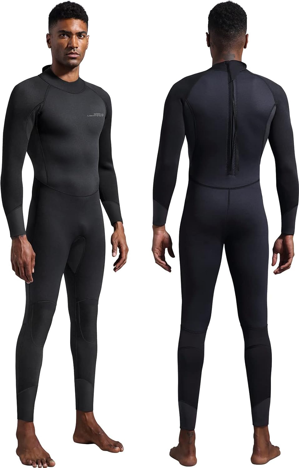 Dark Lightning Wetsuits for Men and Women, Mens/Womens Wet Suit for Cold Water, 3/2mm Wetsuit for Diving Surfing Snorkeling Kayaking Water Sports