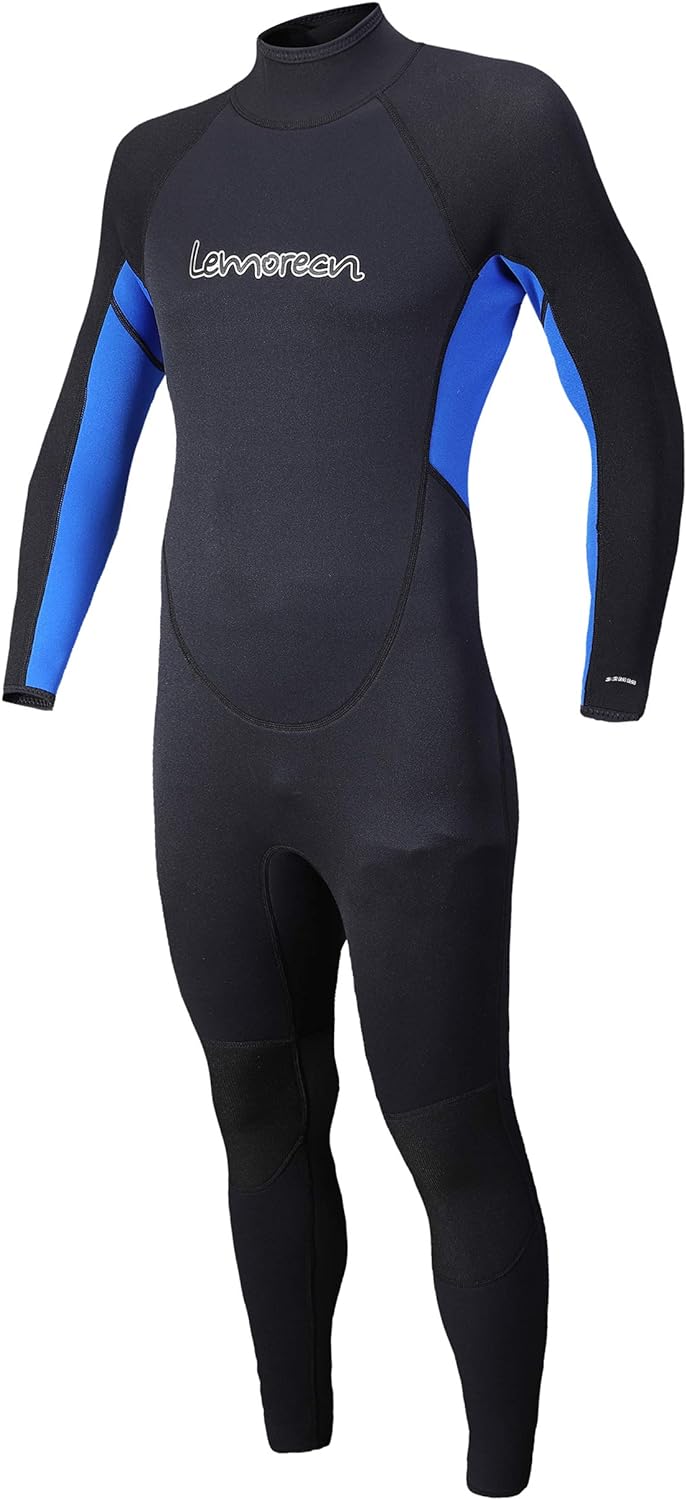 Lemorecn (16 Sizes) Mens Wetsuits Jumpsuit Neoprene 3/2mm and 5/4mm Full Body Diving Suit for Men and Women