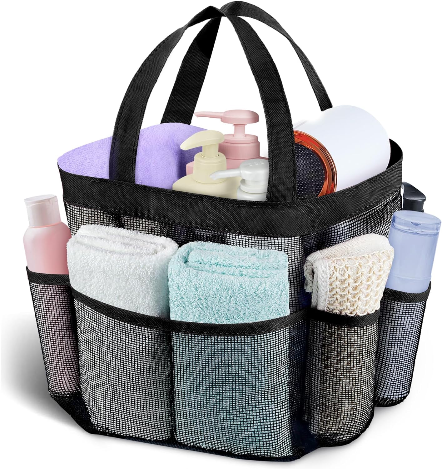 Mesh Shower Caddy Portable, Quick Dry Hanging Shower Tote Bag for College Dorm Room Essentials, Large Capacity Shower Caddy Dorm for Bathroom