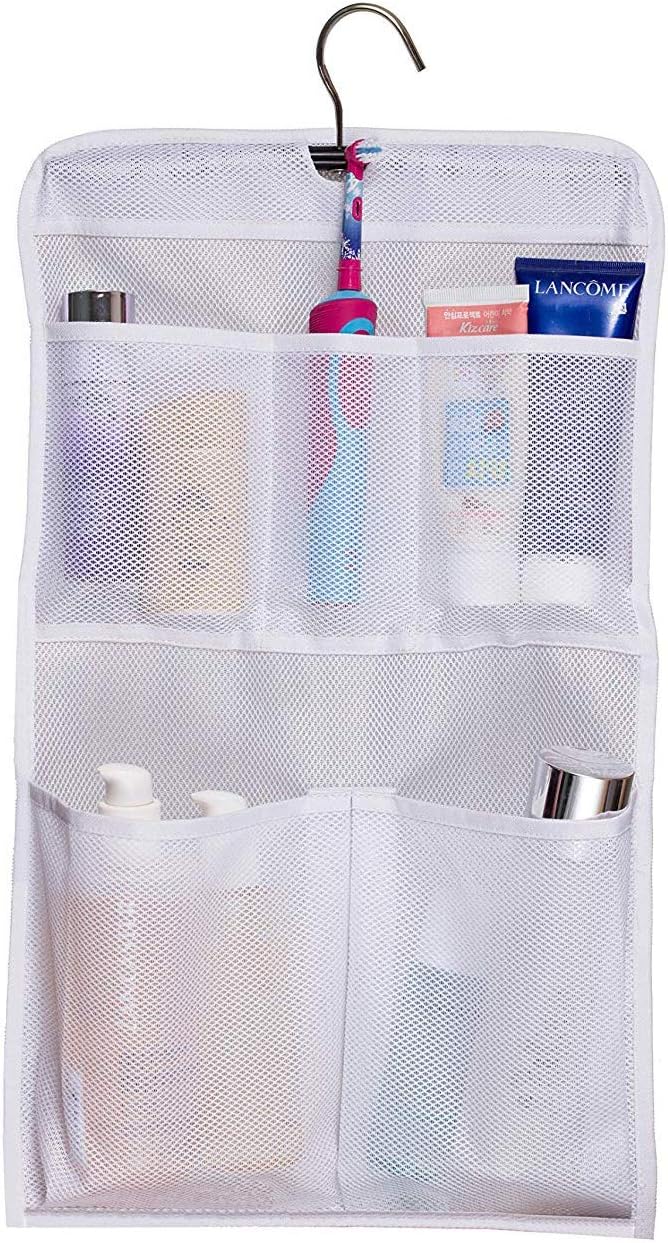 MISSLO Shower Caddy Organizer 5 Pockets Roll up Hanging Bathroom Accessories Storage for Camper, RV, Gym, Cruise, Cabin, College Dorm Shower, Small