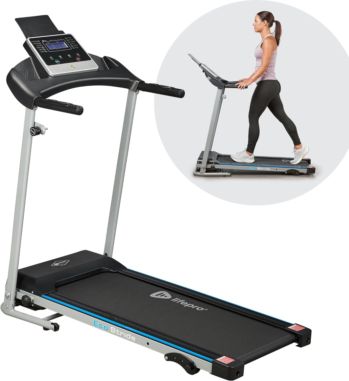 Lifepro Foldable Treadmill for Home - Compact Electric Space Saver Folding Treadmill for 5'4 User Height with Preset Programs, Manual Incline & 0.6-6.3 MPH Walking, Jogging, Running Speed Adjustment