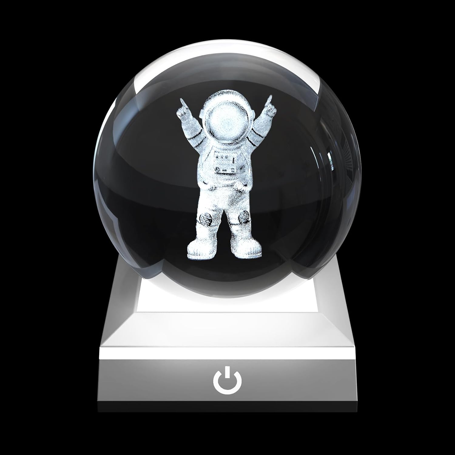 3D Astronaut Crystal Ball Multicolor Nightlight with Colorful LED Light Base, Science Astronomy Space Astronaut Gifts Presents for Boys Girls Teens Kids Classmates Friends Mom