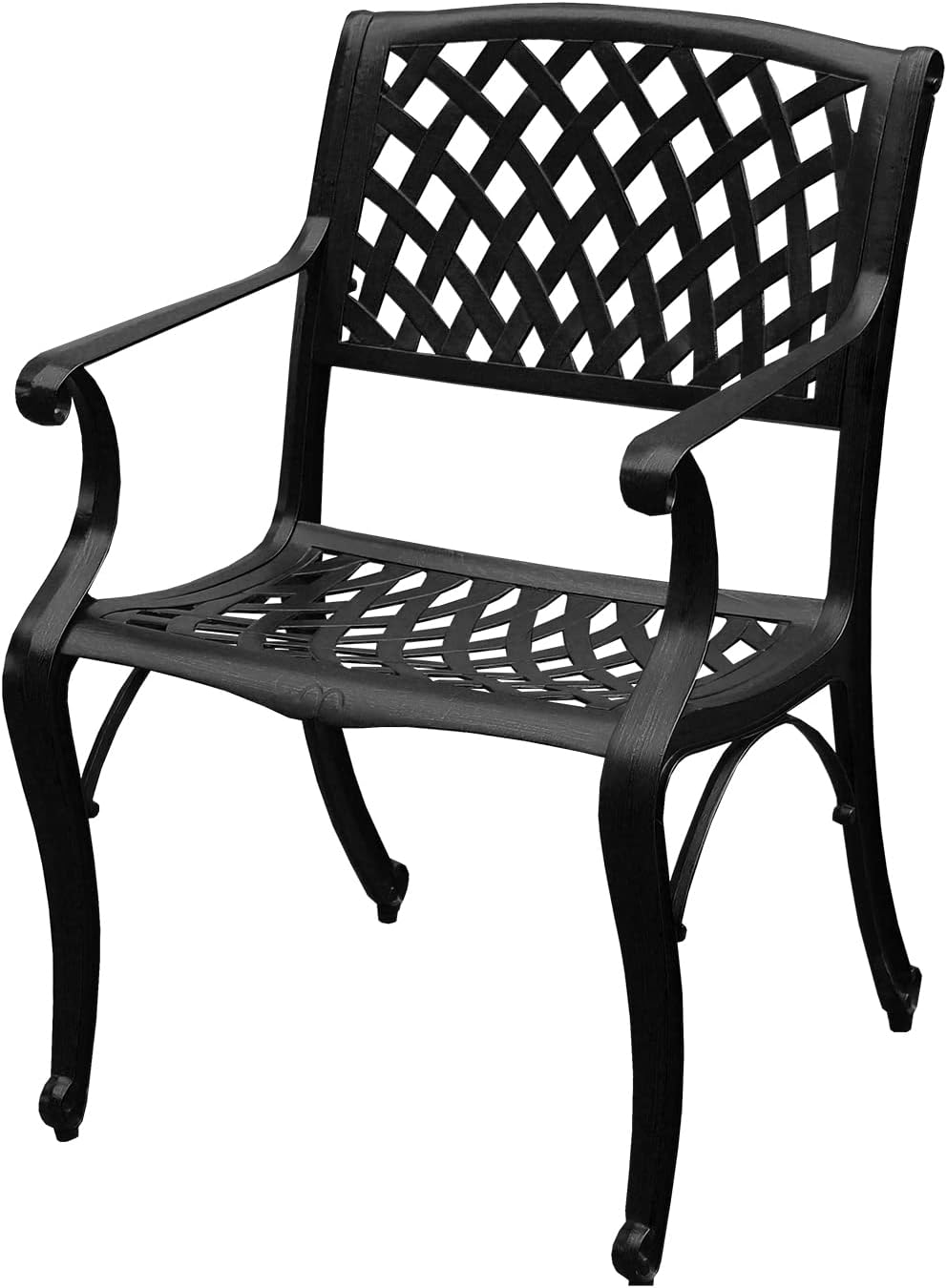 Oakland Living Modern Outdoor Mesh Cast Aluminum Black Patio Dining Chair